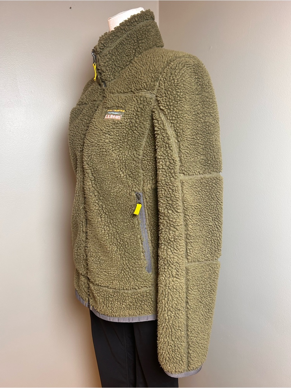 L.L. Bean Olive Green Teddy Fleece Jacket XXS - Picture 7 of 15
